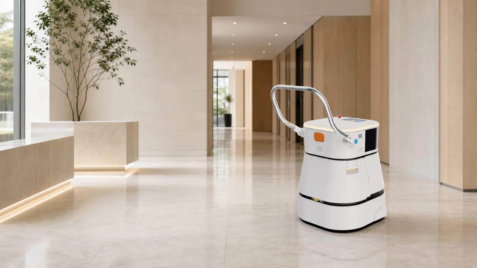 Robot za čišćenje POPBOT C1 u holu zdravstvene ustanove